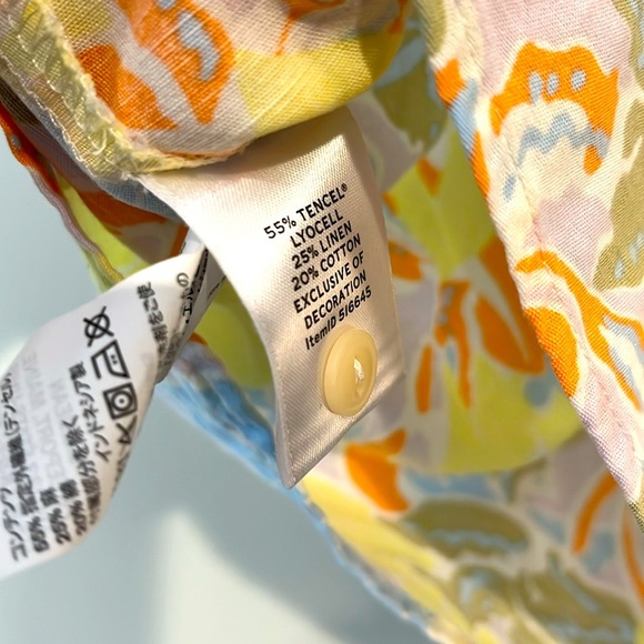 L.L Bean Lyocell Linen Short Sleeve Button Down Floral Spring Summer Hawaiian - Picture 5 of 6